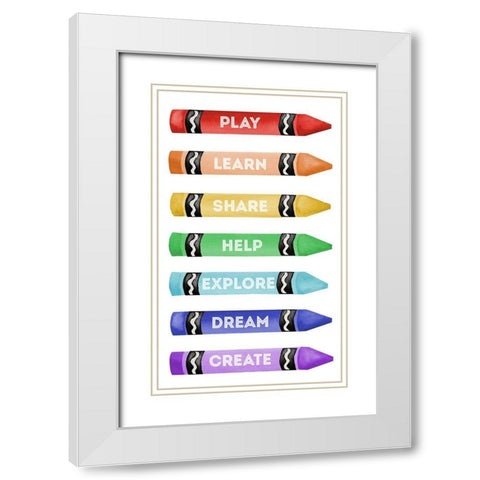 Classroom Rules White Modern Wood Framed Art Print with Double Matting by Medley, Elizabeth