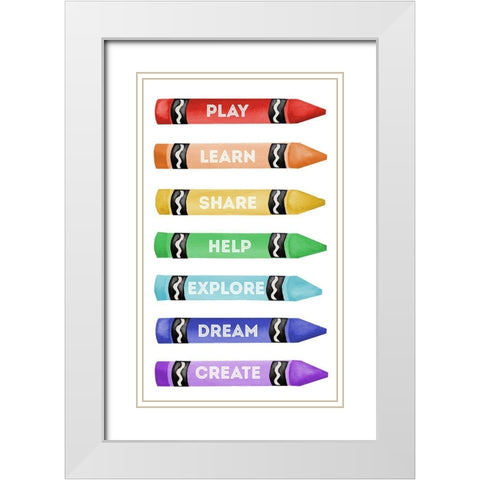 Classroom Rules White Modern Wood Framed Art Print with Double Matting by Medley, Elizabeth