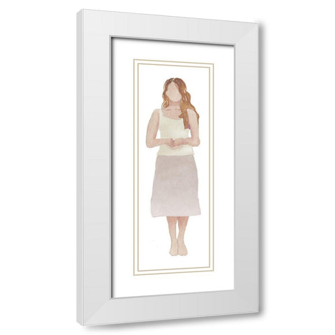 Woman Of The World I White Modern Wood Framed Art Print with Double Matting by Medley, Elizabeth