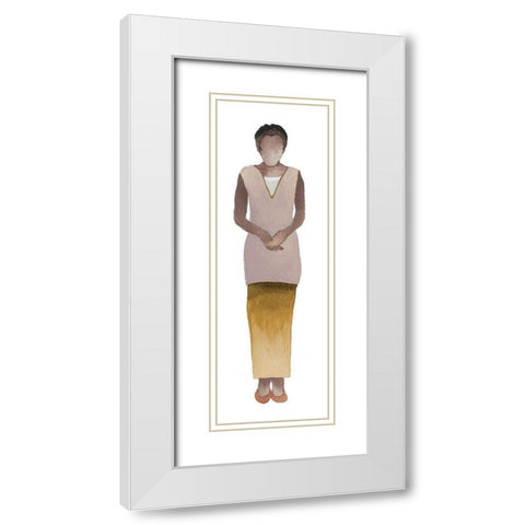 Woman Of The World III White Modern Wood Framed Art Print with Double Matting by Medley, Elizabeth