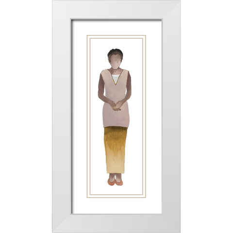 Woman Of The World III White Modern Wood Framed Art Print with Double Matting by Medley, Elizabeth