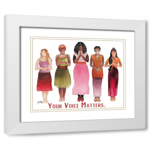 Your Voice Matters White Modern Wood Framed Art Print with Double Matting by Medley, Elizabeth