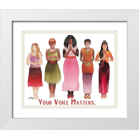 Your Voice Matters White Modern Wood Framed Art Print with Double Matting by Medley, Elizabeth
