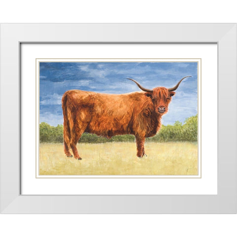 Highland Cattle White Modern Wood Framed Art Print with Double Matting by Eitel, Jen