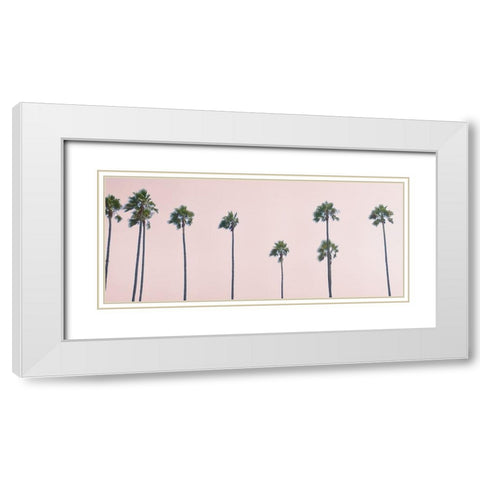 West Coast Palms Sunset White Modern Wood Framed Art Print with Double Matting by Myers, Amelia