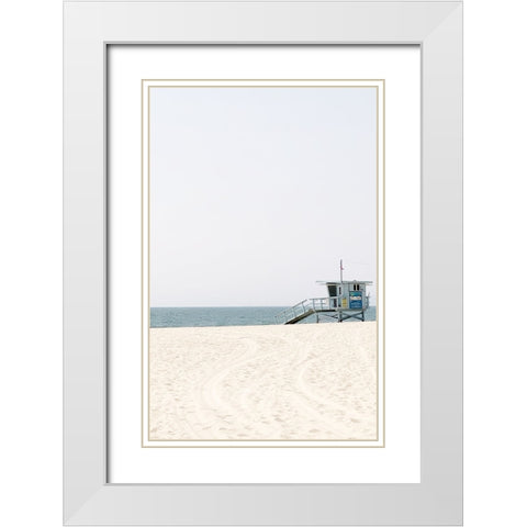 Walking To The Beach White Modern Wood Framed Art Print with Double Matting by Myers, Amelia