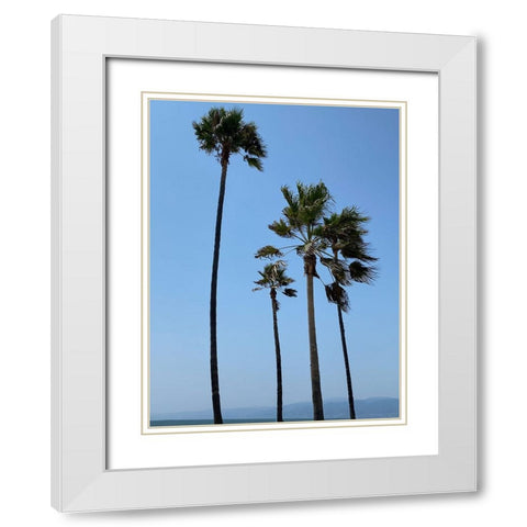 Tall Palms White Modern Wood Framed Art Print with Double Matting by Myers, Amelia