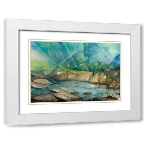 Sun Streaming Down On Lake White Modern Wood Framed Art Print with Double Matting by Nawrocke, Bruce