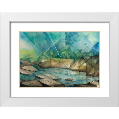 Sun Streaming Down On Lake White Modern Wood Framed Art Print with Double Matting by Nawrocke, Bruce