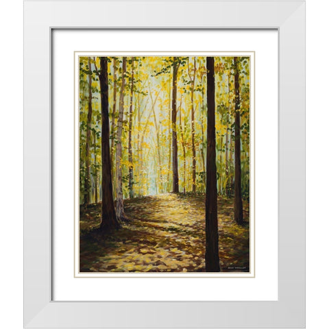 Autumn Forest White Modern Wood Framed Art Print with Double Matting by Nawrocke, Bruce