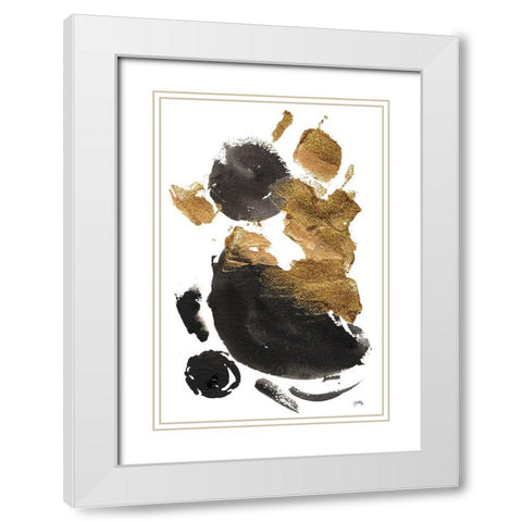 Golden Ways I White Modern Wood Framed Art Print with Double Matting by Medley, Elizabeth