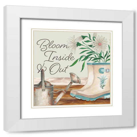 Bloom Inside And Out White Modern Wood Framed Art Print with Double Matting by Medley, Elizabeth