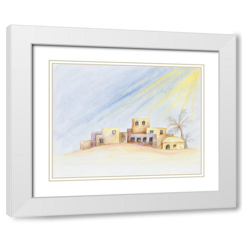 Desert Home White Modern Wood Framed Art Print with Double Matting by Gaynor, Janice