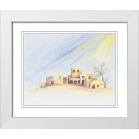 Desert Home White Modern Wood Framed Art Print with Double Matting by Gaynor, Janice