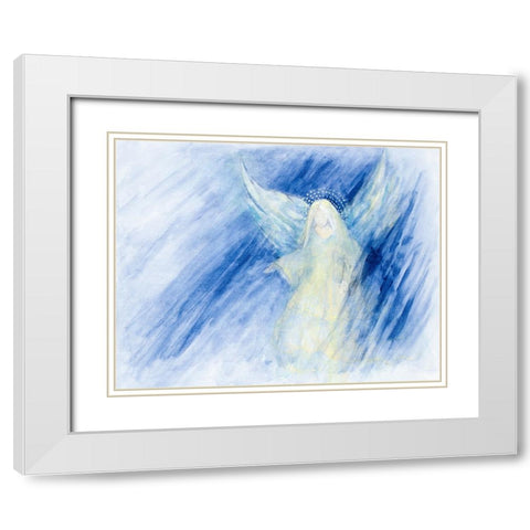 Blessed Nativity II White Modern Wood Framed Art Print with Double Matting by Gaynor, Janice