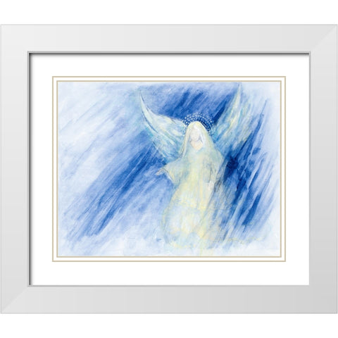 Blessed Nativity II White Modern Wood Framed Art Print with Double Matting by Gaynor, Janice