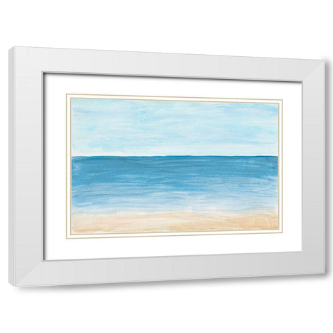 Horizon Against The Sea White Modern Wood Framed Art Print with Double Matting by Navas, Emily