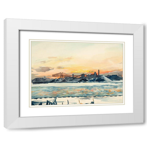 Industrial Coastal Scene White Modern Wood Framed Art Print with Double Matting by Nawrocke, Bruce