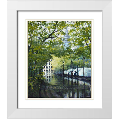 A Day In The Park White Modern Wood Framed Art Print with Double Matting by Nawrocke, Bruce