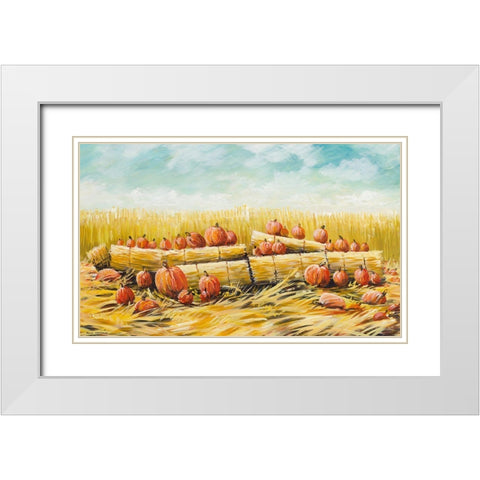 Pumpkin Patch White Modern Wood Framed Art Print with Double Matting by Nawrocke, Bruce