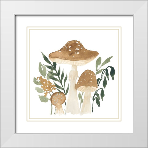 Mushroom Garden I White Modern Wood Framed Art Print with Double Matting by Price, Lucille