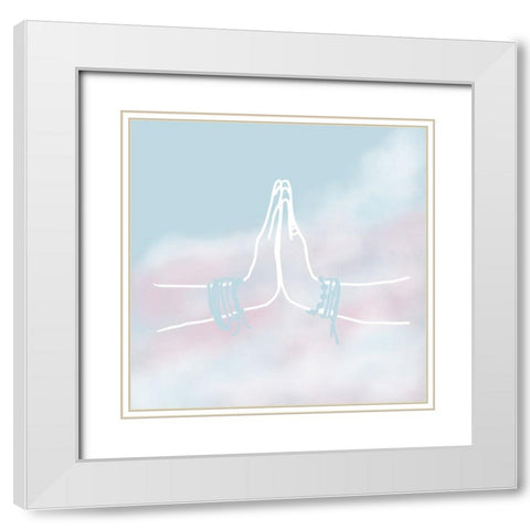 Namaste White Modern Wood Framed Art Print with Double Matting by Wilson, Kali