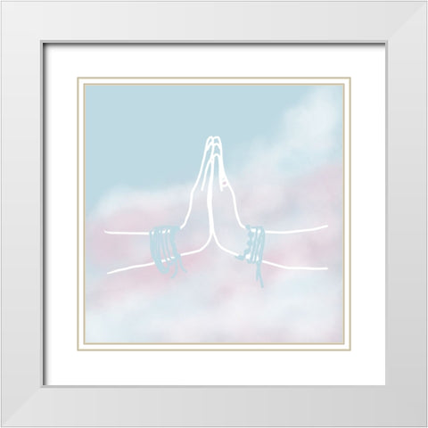Namaste White Modern Wood Framed Art Print with Double Matting by Wilson, Kali