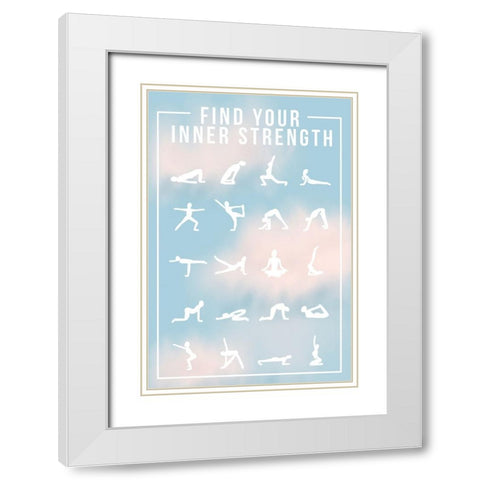 Inner Strength White Modern Wood Framed Art Print with Double Matting by Wilson, Kali