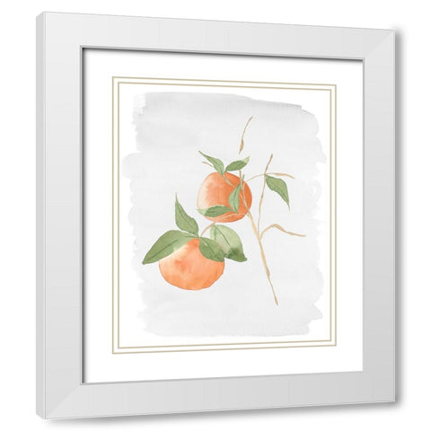Fresh Oranges White Modern Wood Framed Art Print with Double Matting by Price, Lucille