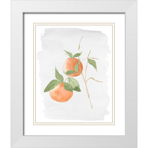 Fresh Oranges White Modern Wood Framed Art Print with Double Matting by Price, Lucille
