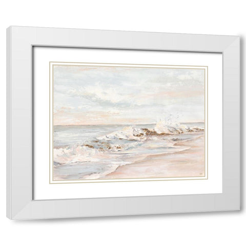 La Playa al Amanecer White Modern Wood Framed Art Print with Double Matting by Pinto, Patricia