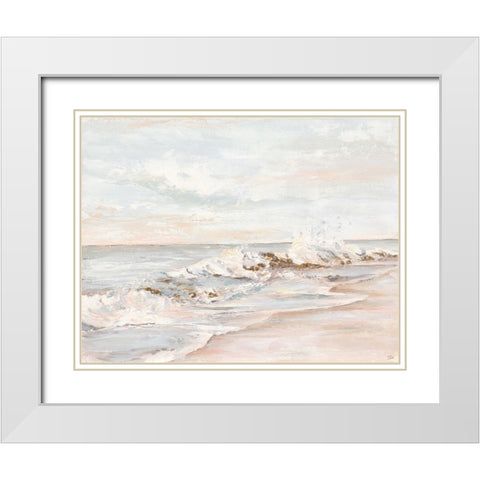 La Playa al Amanecer White Modern Wood Framed Art Print with Double Matting by Pinto, Patricia