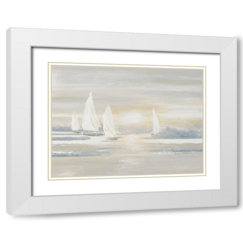 The Cove at Sunrise White Modern Wood Framed Art Print with Double Matting by Pinto, Patricia