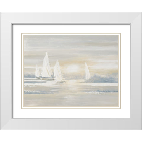 The Cove at Sunrise White Modern Wood Framed Art Print with Double Matting by Pinto, Patricia