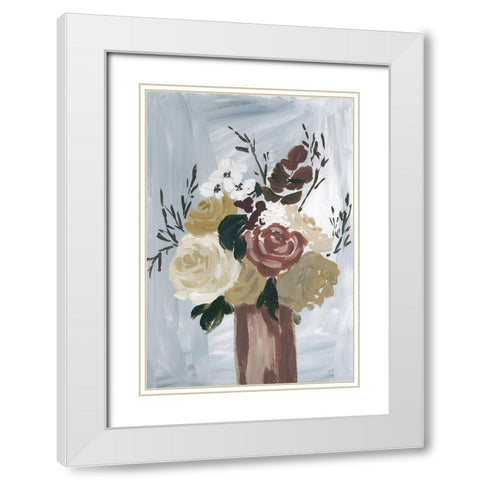 Autumn Bouquet White Modern Wood Framed Art Print with Double Matting by Price, Lucille