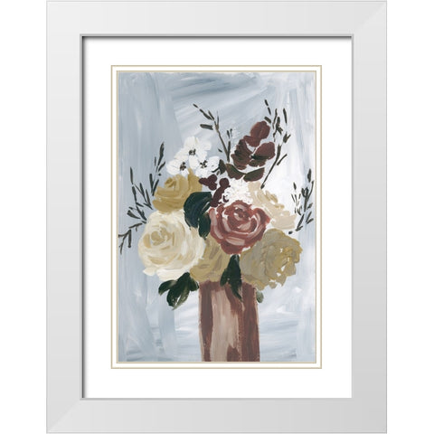Autumn Bouquet White Modern Wood Framed Art Print with Double Matting by Price, Lucille