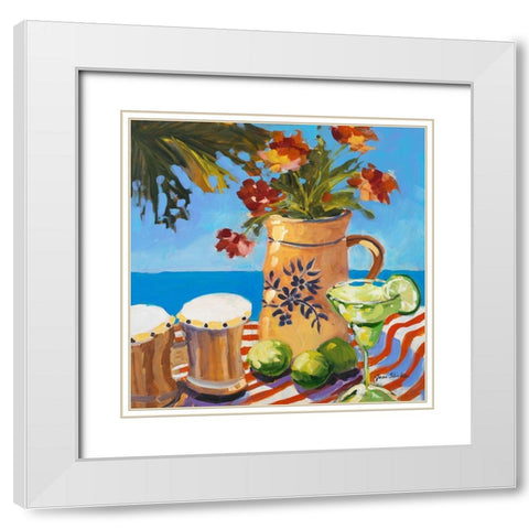 Tropical Leisure Time White Modern Wood Framed Art Print with Double Matting by Slivka, Jane