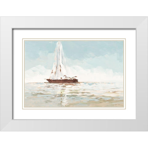 Sailing Journey White Modern Wood Framed Art Print with Double Matting by Slivka, Jane
