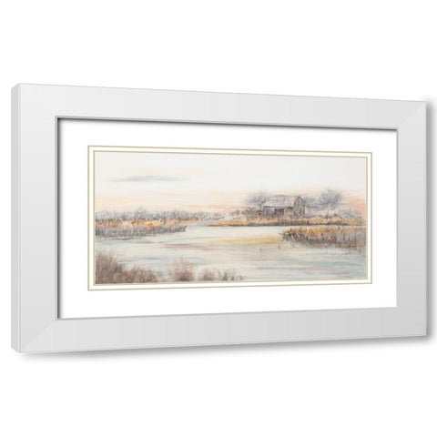 The Barn In The Marsh White Modern Wood Framed Art Print with Double Matting by Pinto, Patricia