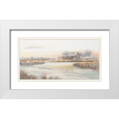 The Barn In The Marsh White Modern Wood Framed Art Print with Double Matting by Pinto, Patricia