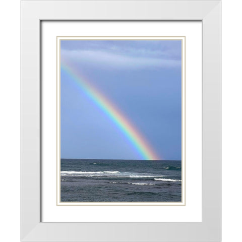 Rainbow Meets Horizon White Modern Wood Framed Art Print with Double Matting by Hyler, JB