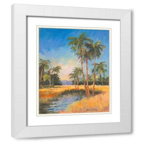 Tropical Palms White Modern Wood Framed Art Print with Double Matting by Slivka, Jane