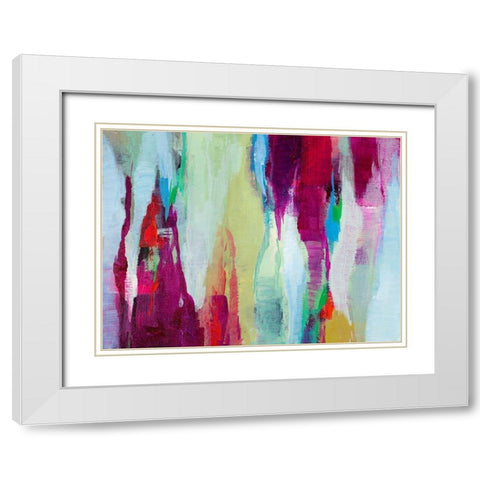 Ribbons of Color White Modern Wood Framed Art Print with Double Matting by Loreth, Lanie
