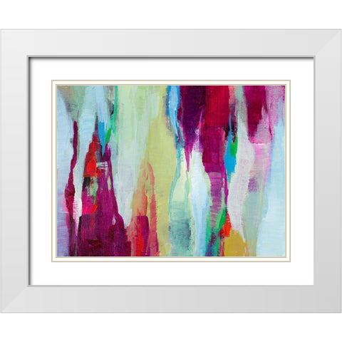 Ribbons of Color White Modern Wood Framed Art Print with Double Matting by Loreth, Lanie