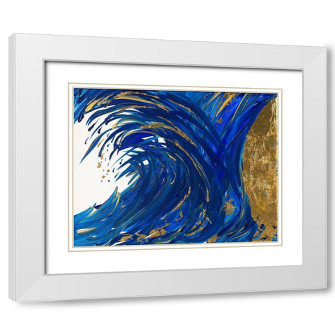 24k Splash White Modern Wood Framed Art Print with Double Matting by Grace, Ajoya