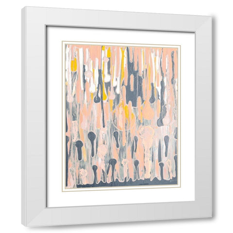 Melting Droplets White Modern Wood Framed Art Print with Double Matting by Grace, Ajoya