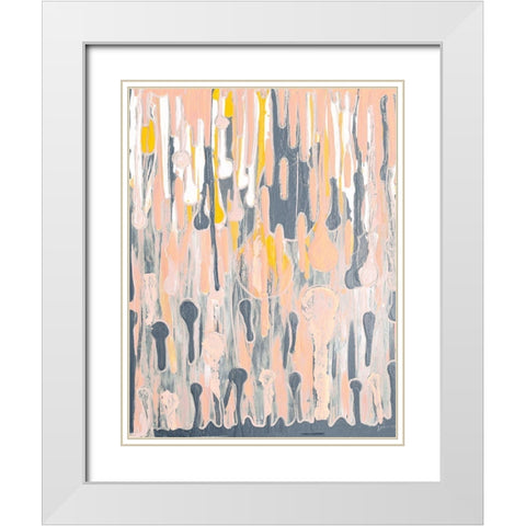 Melting Droplets White Modern Wood Framed Art Print with Double Matting by Grace, Ajoya