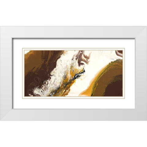 Chocolate Shores I White Modern Wood Framed Art Print with Double Matting by Grace, Ajoya