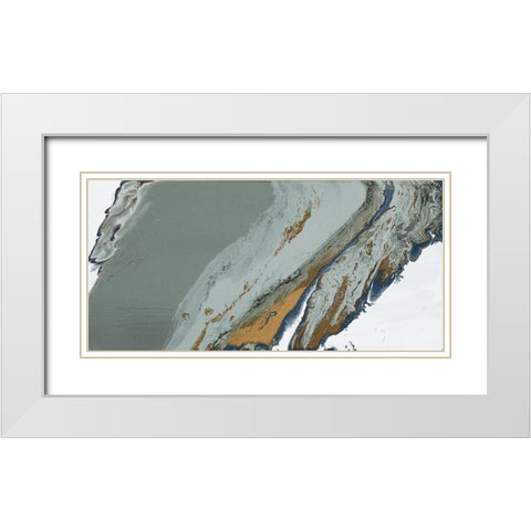 Gray Shores II White Modern Wood Framed Art Print with Double Matting by Grace, Ajoya