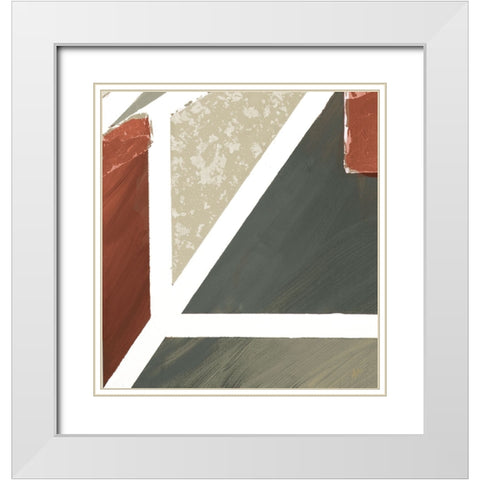 Grounded Geometric Abstract I White Modern Wood Framed Art Print with Double Matting by Grace, Ajoya